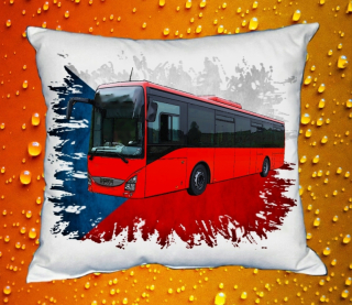 Moon River IVECO Crossway LE red polštářek s autobusem  30x40 cm