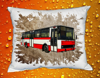 Moon River KAROSA B732 hnědý polštářek s autobusem  30x40 cm