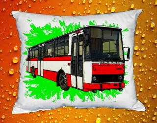 Moon River KAROSA B732 zelený II polštářek s autobusem  30x40 cm