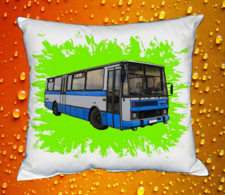 Moon River KAROSA C734 zelený polštářek s autobusem  30x40 cm