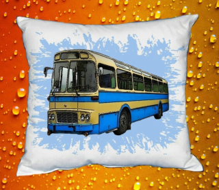Moon River KAROSA Šl 11 modrý polštářek s autobusem  30x40 cm