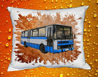 Moon River KAROSA C734 oranžový polštářek s autobusem  30x40 cm