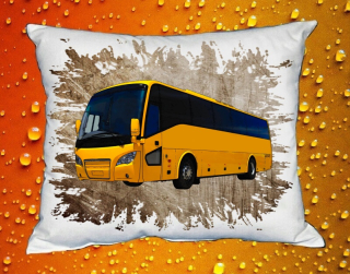 Moon River SCANIA A30 hnědý polštářek s autobusem  30x40 cm