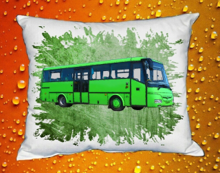 Moon River SOR C zelený polštářek s autobusem  30x40 cm
