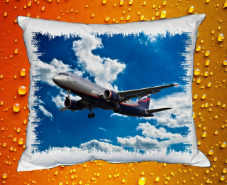 Moon River Airbus A320 Polštář s letadlem 30x40 cm