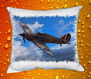 Moon River Hawker Hurricane Polštář s letadlem 30x40 cm