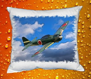 Moon River Mitsubishi A6M Reisen Zero  Polštář s letadlem 30x40 cm