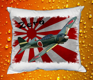 Moon River Mitsubishi A6M  Zero  Polštář s letadlem 30x40 cm