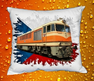Polštářek s lokomotivou T678  Pomeranč