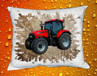Moon River Case IH Puma 140 polštář s traktorem hnědý 30x40 cm