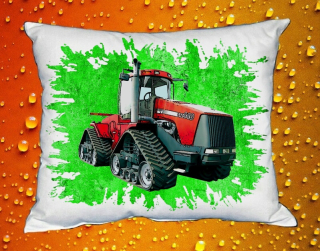Moon River Case IH STX 440 polštář s traktorem světle zelený 30x40 cm