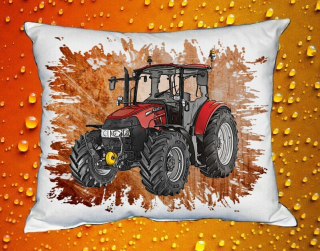 Moon River Case IH Farmall 115U Pro polštář s traktorem oranžový 30x40 cm