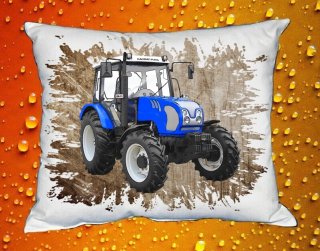 Moon River Farmtrac 675 polštář s traktorem hnědý 30x40 cm