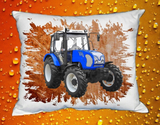 Moon River Farmtrac 675 polštář s traktorem oranžový 30x40 cm