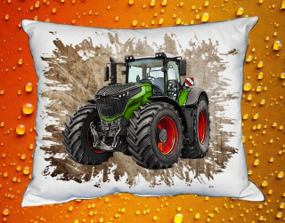 Moon River Fendt 1000 Vario polštář s traktorem hnědý 30x40 cm