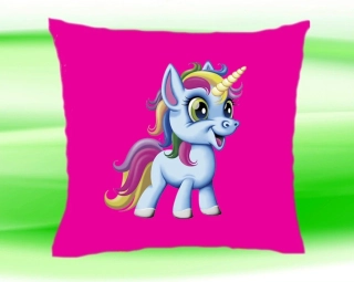 polštář jednorožec 35x35 cm růžový