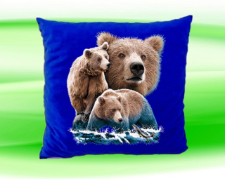 Polštář s medvědem královsky modrý