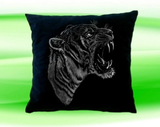 Polštářek HLAVA TYGRA II černý