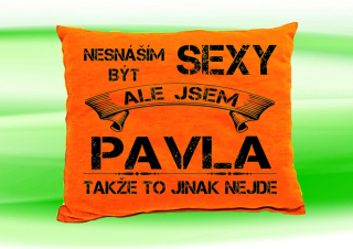 Moon River Polštář se jménem dámský oranžový 30x40 cm