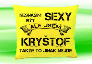 Moon River Polštářek se jménem  žlutý velikost 30x40 cm