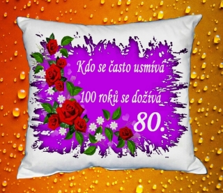 Polštář narozeniny ŽENY 80 let 
