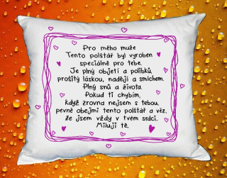 Moon River Valentýn Pro mého muže fialový polštář 35x35 cm