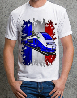 tričko s lokomotivou TGV