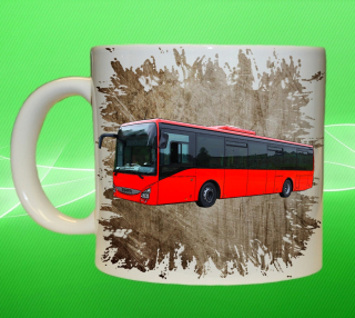 hrnek s autobusem  red IVECO Crossway LE hnědý 75 ml