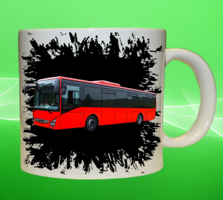 Moon River hrnek s autobusem red IVECO Crossway LE černý 150 ml