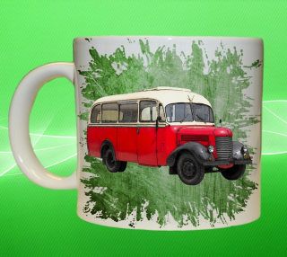 Moon River Praga RND hrnek s autobusem zelený obsah 450 ml