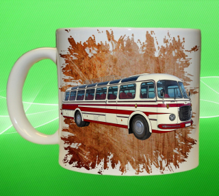 Moon River ŠKODA RTO 706 RED hrnek s autobusem oranžový obsah 450 ml