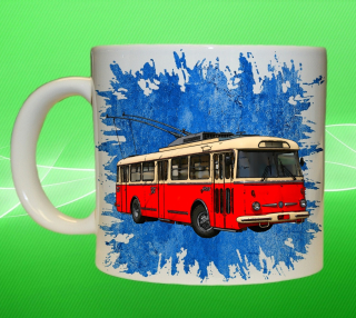 Moon River hrnek s trolejbusem modrý obsah 450 ml