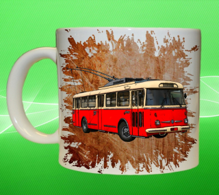 Moon River hrnek s trolejbusem oranžový obsah 450 ml