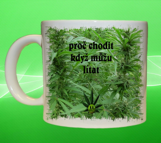 hrnek proč chodit když můžu lítat konopí  75 ml
