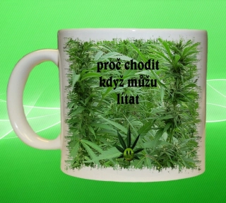 hrnek proč chodit když můžu lítat konopí  150 ml