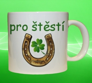 hrnek pro štěstí podkova čtyřlístek  150 ml