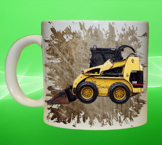 Moon River Caterpillar 248D bobcat hrnek s bagrem hnědý