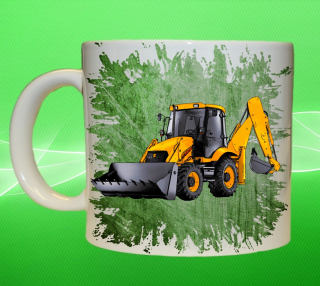 Moon River JCB 3CX hrnek s bagrem zelený