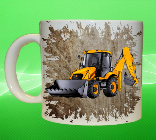 Moon River JCB 3CX hrnek s bagrem hnědý
