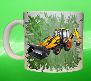 Moon River JCB 3DX hrnek s bagrem zelený