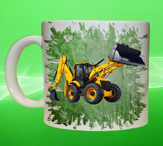 Moon River JCB 4CX hrnek s bagrem zelený