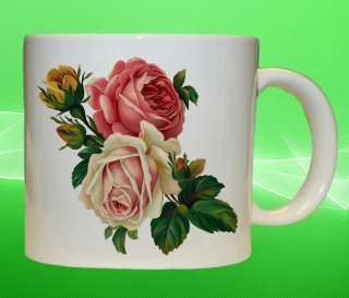 Moon River hrnek s květinami  růže růžičky 330 ml