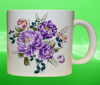 Moon River hrnek s květinou fialové květy  450 ml