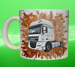 Moon River DAF XF oranžový míchačka hrnek s náklaďákem