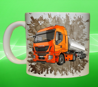 Moon River IVECO HIWAY 500 cisterna hnědý hrnek s náklaďákem