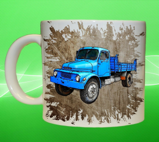 hrnek s náklaďákem Praga S5T hnědý 550 ml