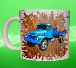 hrnek s náklaďákem Praga S5T oranžový 75 ml