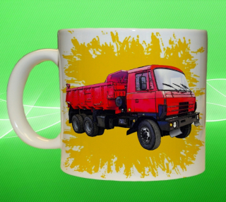 hrnek s náklaďákem české výroby 815 žlutý 