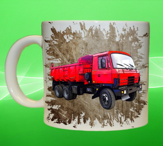 hrnek s náklaďákem české výroby 815 hnědý 