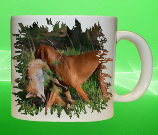 Moon River Lovu zdar pes s liškou hrnek pro myslivce 